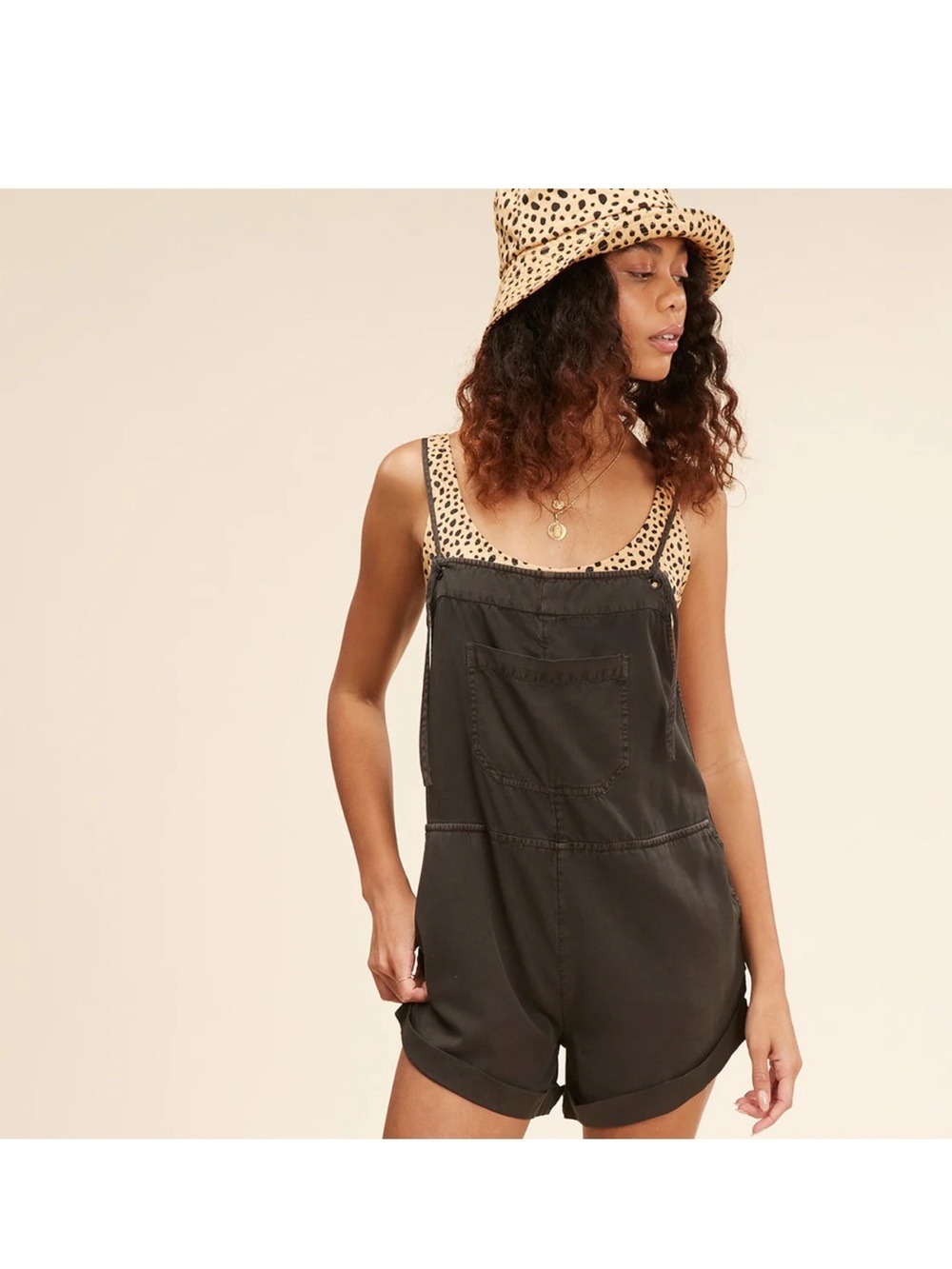 Billabong Wild Pursuit Romper Dark Gray Overalls Size M - Picture 15 of 15